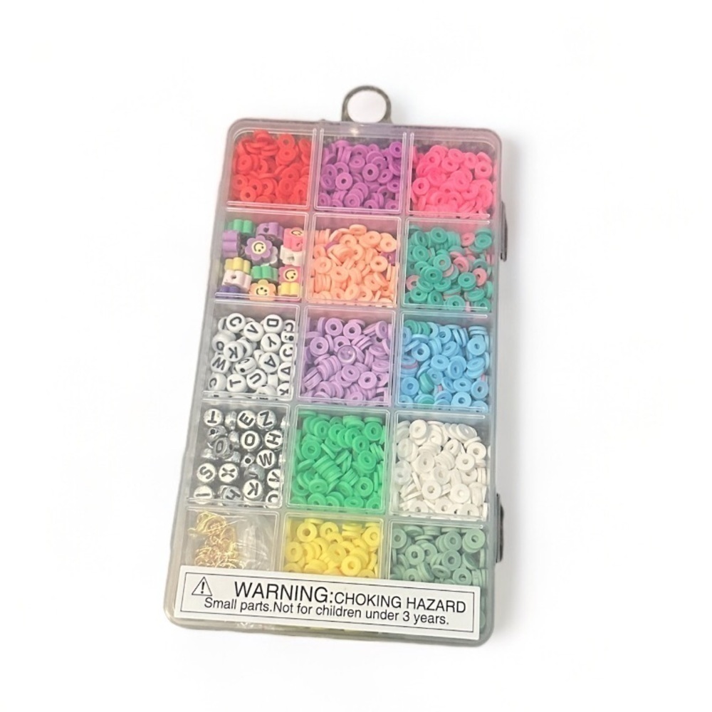 NWT Jewelry Bead Kit With Strings, Letters, Colorful Beads, and Flowers